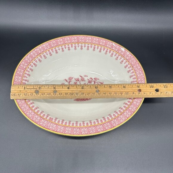 Vintage Oval Vegetable Serving Bowl Theodore Haviland Cambridge Crimson Tree 50s - Picture 8 of 9